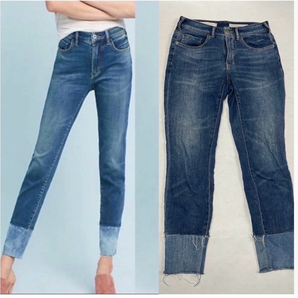 Anthropologie Pilcro And The Letterpress Womens Sz 26 High Rise Skinny Hem Jeans